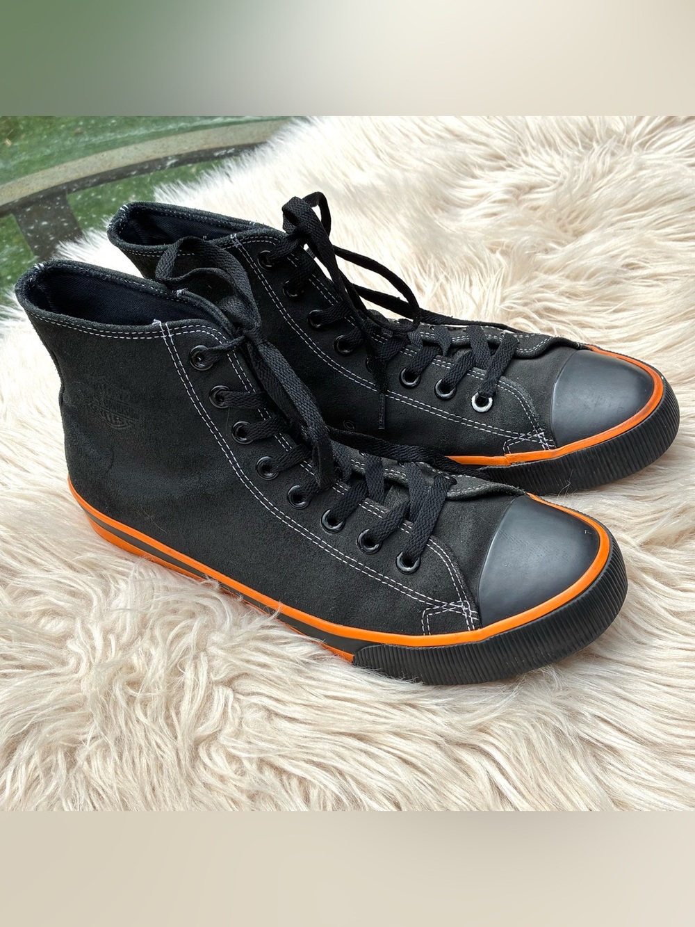 Harley-Davidson Mens Black High Top Sneakers Sz 9.5